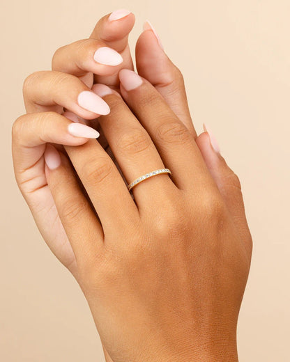 Sterling Silver 2.5mm Thin CZ Band Ring