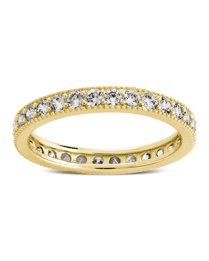 Sterling Silver 3mm Thin CZ Band Ring