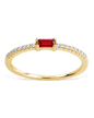 Sterling Silver Thin Garnet CZ Stacking Birthstone Ring