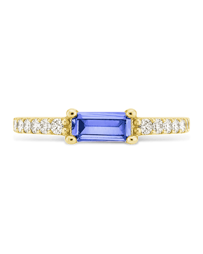 Sterling Silver Thin Aquamarine CZ Stacking Birthstone Ring