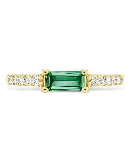 Sterling Silver Thin Emerald CZ Stacking Birthstone Ring