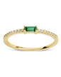 Sterling Silver Thin Emerald CZ Stacking Birthstone Ring