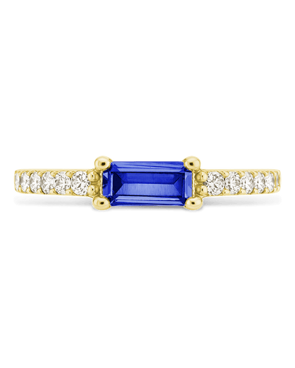 Sterling Silver Thin Sapphire CZ Stacking Birthstone Ring