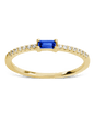Sterling Silver Thin Sapphire CZ Stacking Birthstone Ring