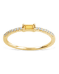 Sterling Silver Thin Citrine CZ Stacking Birthstone Ring