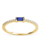 Sterling Silver Thin Tanzanite CZ Stacking Birthstone Ring