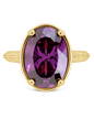Sterling Silver Oval Cut Amethyst CZ Cocktail Ring