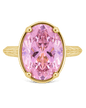 Sterling Silver Oval Cut Pink Sapphire CZ Cocktail Ring