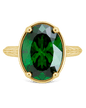 Sterling Silver Oval Cut Emerald CZ Cocktail Ring