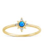 Sterling Silver Blue Opal Sparkle Ring