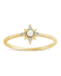 Sterling Silver White Opal Sparkle Ring