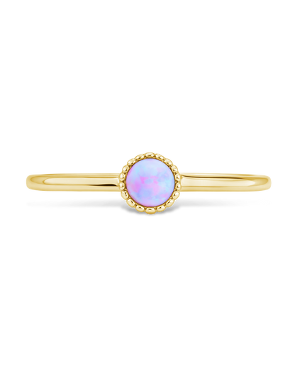 Sterling Silver Blue Opal Solitaire Ring