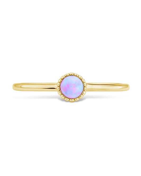 Sterling Silver Blue Opal Solitaire Ring