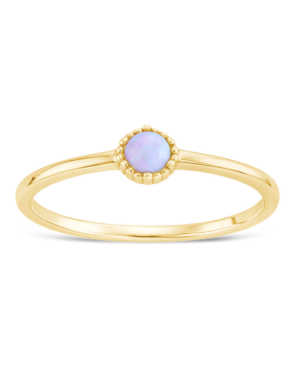 Sterling Silver Blue Opal Solitaire Ring