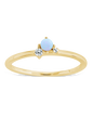 Sterling Silver Blue Opal Trio Ring
