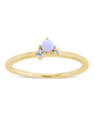 Sterling Silver Pink Opal Trio Ring