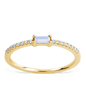 Sterling Silver Thin Moonstone CZ Stacking Birthstone Ring