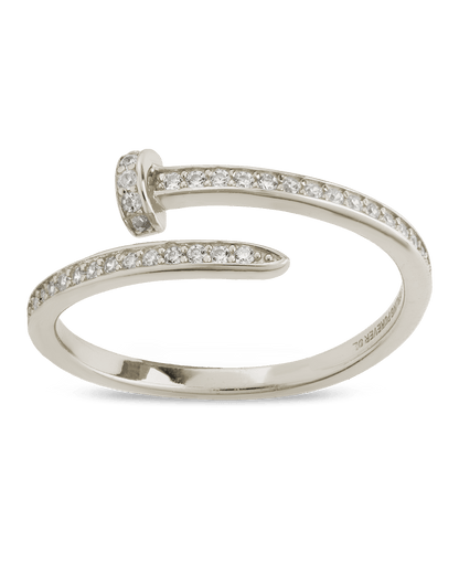 Sterling Silver Journey Twisted Sparkle Wrap Ring