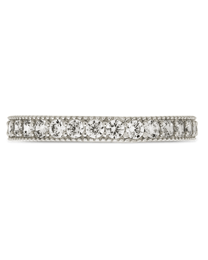 Sterling Silver 3mm Thin CZ Band Ring