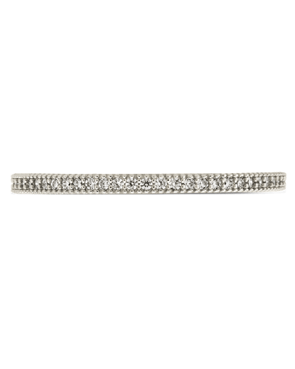 Sterling Silver 1.5mm Thin CZ Band Ring