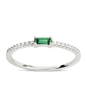 Sterling Silver Thin Emerald CZ Stacking Birthstone Ring