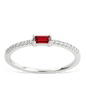 Sterling Silver Thin Garnet CZ Stacking Birthstone Ring