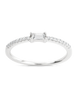 Sterling Silver Thin Clear CZ Stacking Birthstone Ring