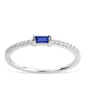 Sterling Silver Thin Tanzanite CZ Stacking Birthstone Ring