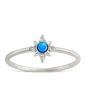 Sterling Silver Blue Opal Sparkle Ring