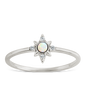 Sterling Silver White Opal Sparkle Ring