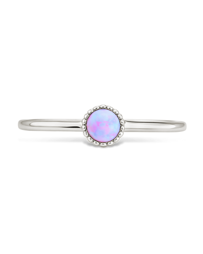 Sterling Silver Blue Opal Solitaire Ring