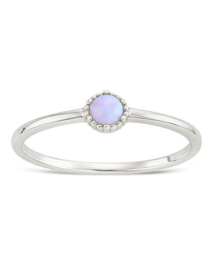 Sterling Silver Blue Opal Solitaire Ring