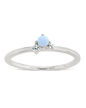 Sterling Silver Blue Opal Trio Ring