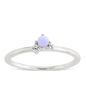 Sterling Silver Pink Opal Trio Ring