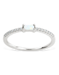 Sterling Silver Thin Opal CZ Stacking Birthstone Ring