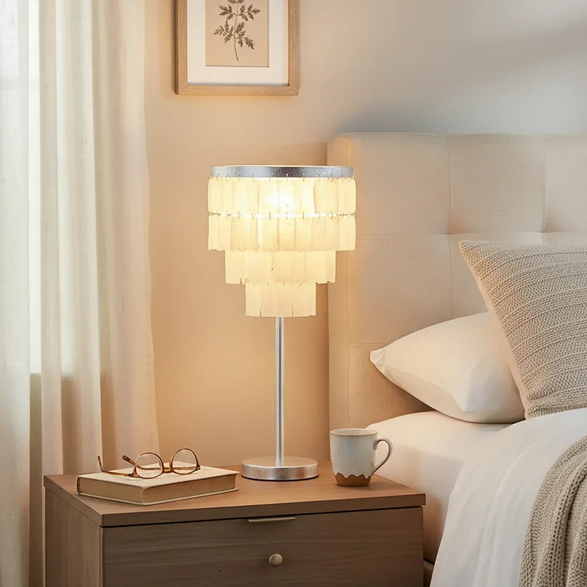 Rectangular Shell Waterfall Table Lamp