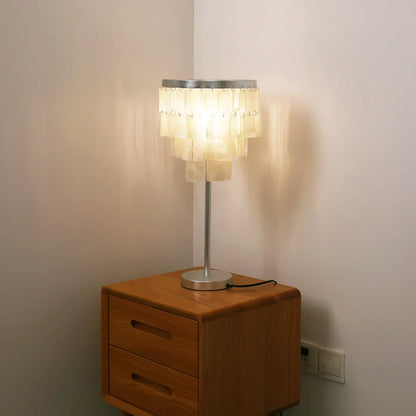 Rectangular Shell Waterfall Table Lamp