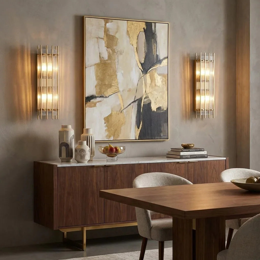 Rectangular Glass Panel Wall Sconce