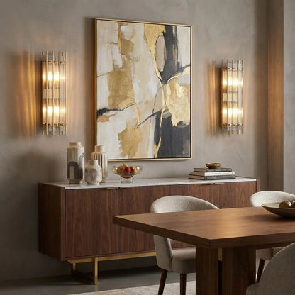 Rectangular Glass Panel Wall Sconce