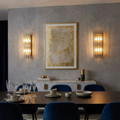 Rectangular Glass Panel Wall Sconce