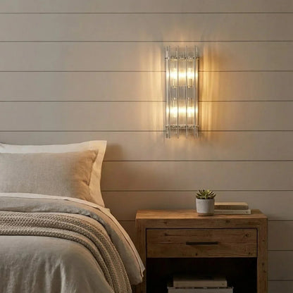 Rectangular Glass Panel Wall Sconce