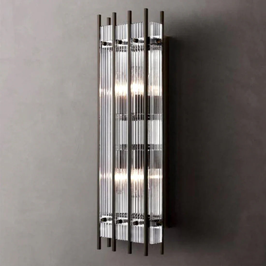Rectangular Glass Panel Wall Sconce