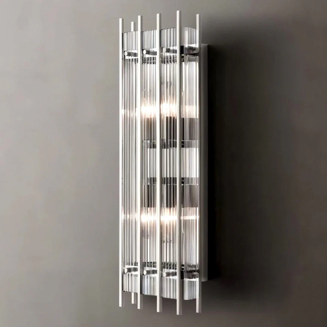 Rectangular Glass Panel Wall Sconce
