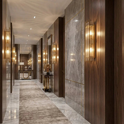 Rectangular Glass Panel Wall Sconce