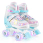 Roller Skates for Teens 4 Sizes Adjustable with Light-up Wheels for Boys Girls Ages 13+