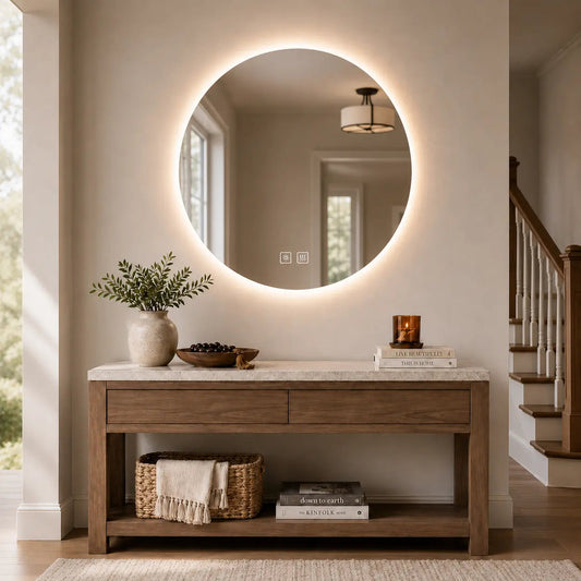 Round Backlit LED BATHROOMS Vanity  Mirrors With Dimmable Lights
