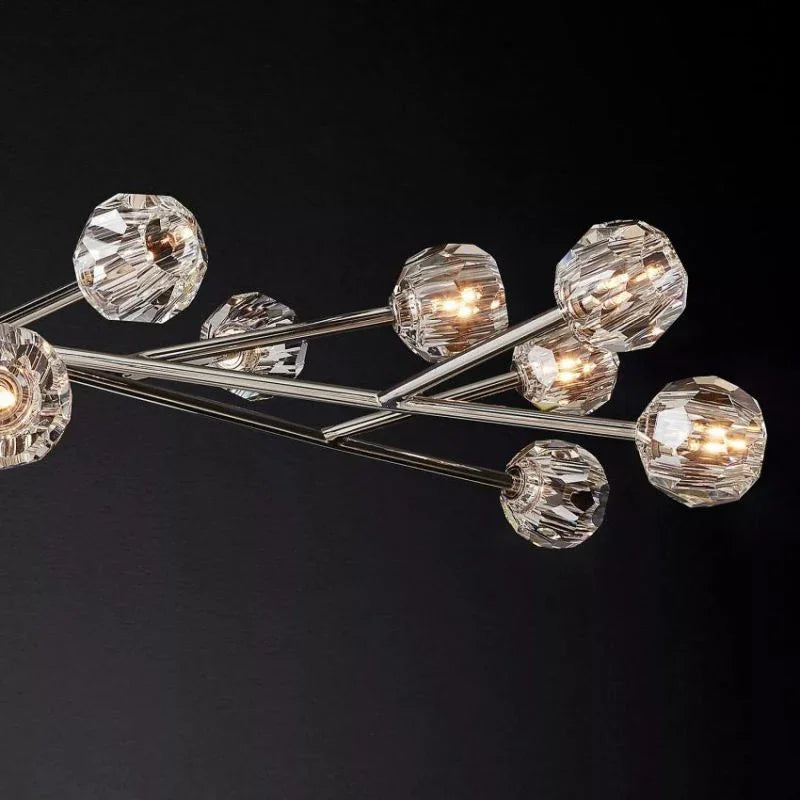 Hand-Cut Crystal Orb Branching Chandelier