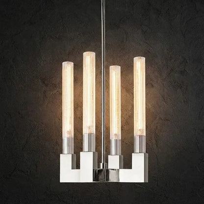 Round Brass Linear Chandelier