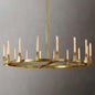 Round Brass Linear Chandelier
