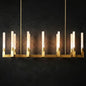 Round Brass Linear Chandelier